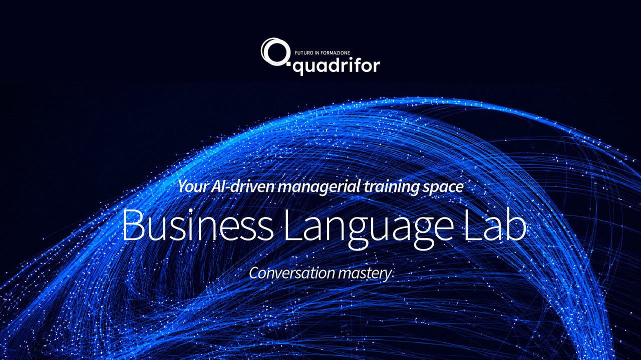 Quadrifor · Your AI-driven managerial training space · Business Language Lab · Conversation mastery